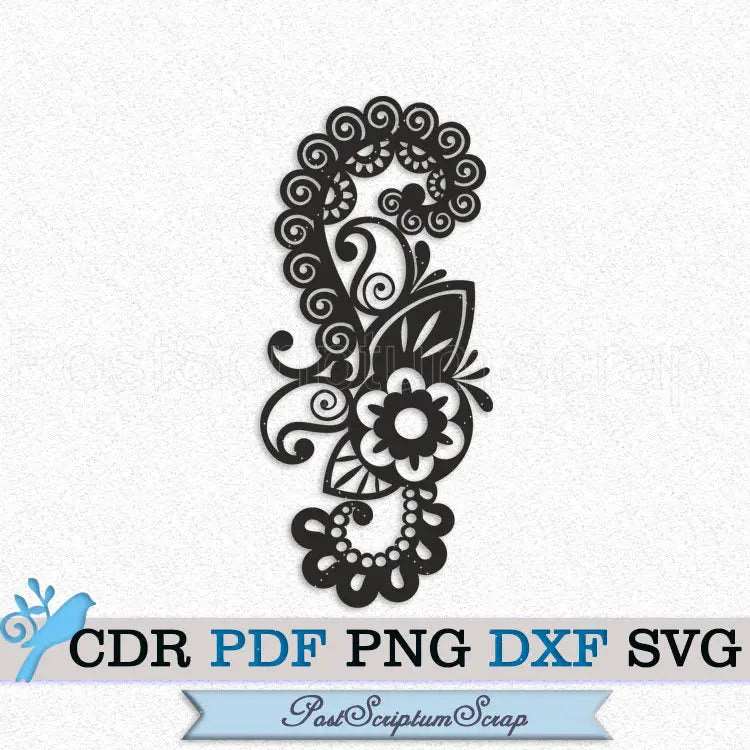 Flower boho svg clipart design cricut decorative silhouette floral digital decor PostScriptum Scrap