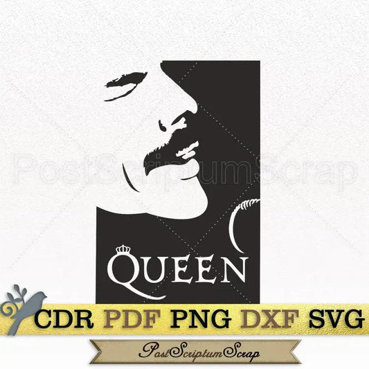 Freddie Mercury SVG QUEEN rock music clipart decor PostScriptum Scrap