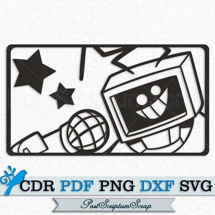 Friday night svg funkin robot clipart gamer tshirt video game silhouette PostScriptum Scrap