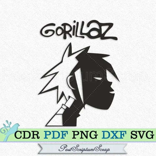 Gorillaz SVG music rock clipart png print tshirt cricut PostScriptum Scrap