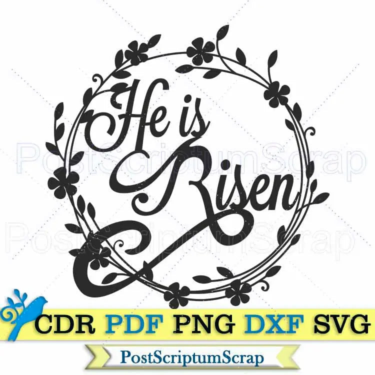 He is risen svg christian east ersign artwork religious PostScriptum Scrap