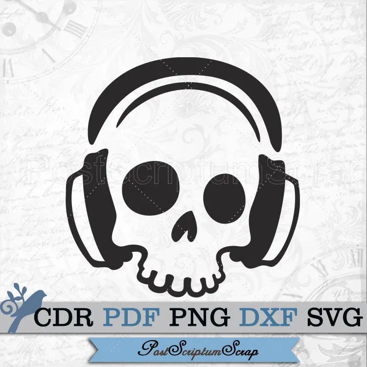 Headphones clipart Skull png skeleton svg tshirt music cricut rock PostScriptum Scrap