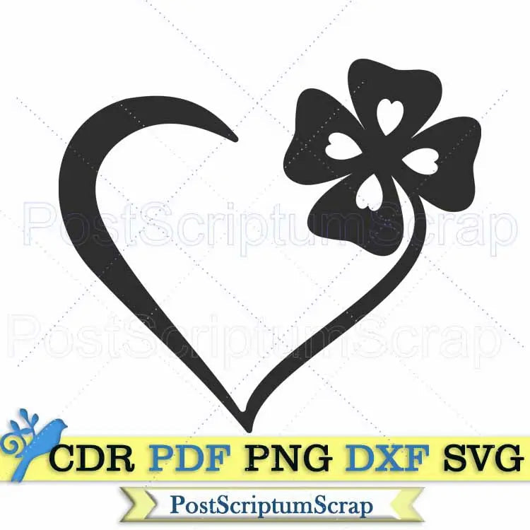 Heart Patricks day svg clover celtic clipart Irish PostScriptum Scrap