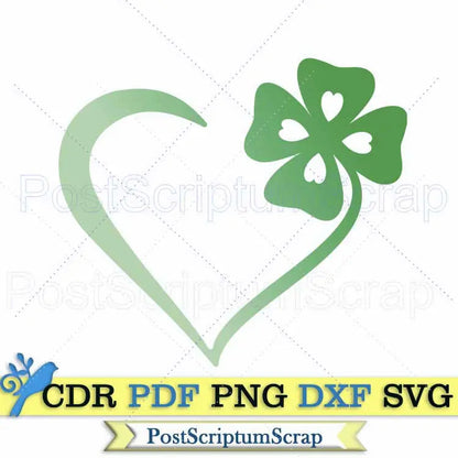 Heart Patricks day svg clover celtic clipart Irish PostScriptum Scrap