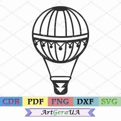 Hot air balloon svg clipart travel baby shower PostScriptum Scrap