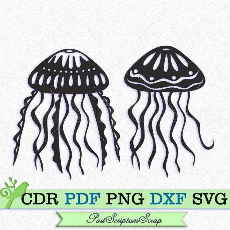 Jellyfish SVG nautical clip art PostScriptum Scrap