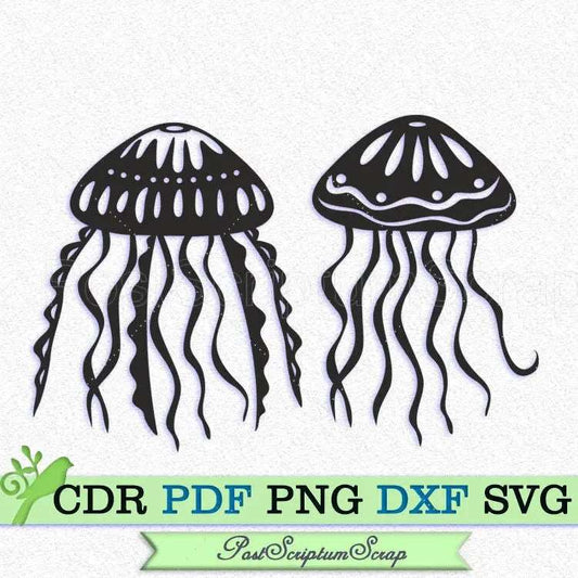 Jellyfish SVG nautical clip art PostScriptum Scrap