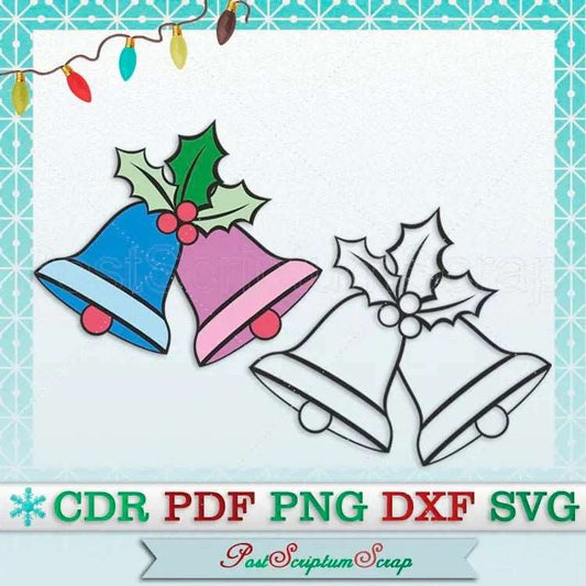 Jingle Bells svg merry christmas ornaments holiday clipart cut PostScriptum Scrap