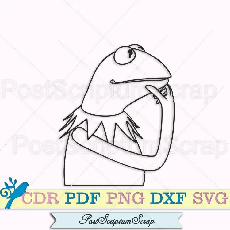 Kermit Frog svg cute funny png animal print shirt PostScriptum Scrap