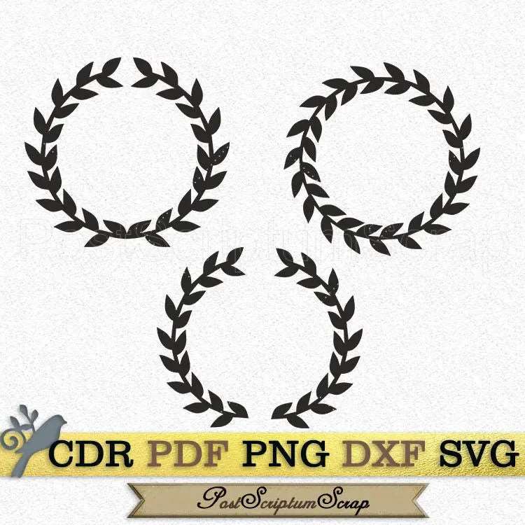 Laurel svg wreath clipart png flower border PostScriptum Scrap