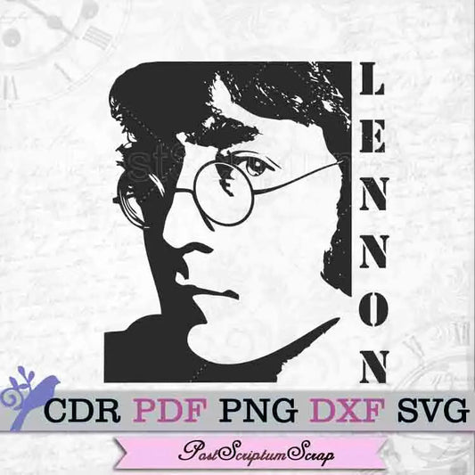 Lennon svg clipart silhouette rock and roll musical PostScriptum Scrap