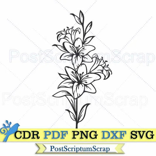 Lily flower svg clipart bouquet botanical png easter PostScriptum Scrap