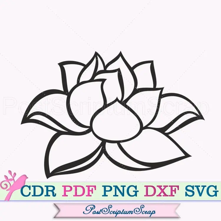 Lotus svg clipart flower stencil tropical png botanical PostScriptum Scrap