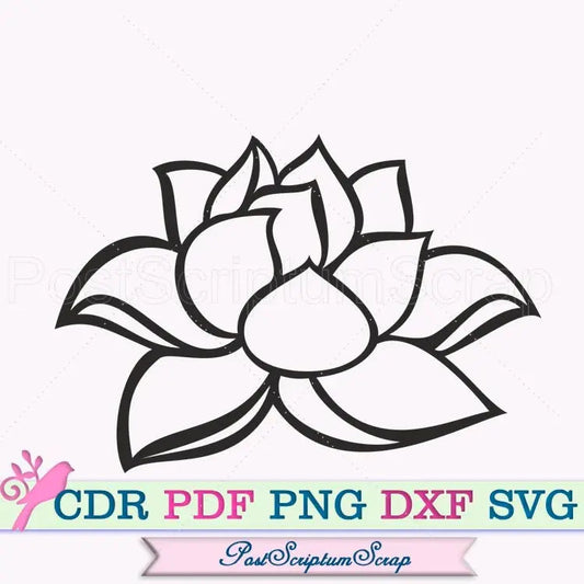 Lotus svg clipart flower stencil tropical png botanical PostScriptum Scrap