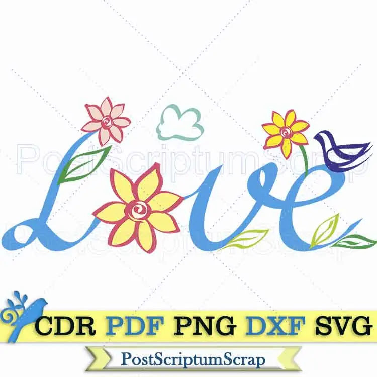 Love hippie svg positive quote PostScriptum Scrap