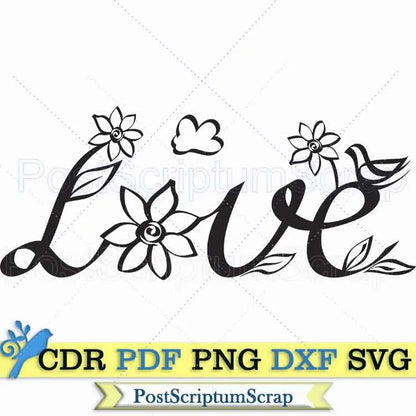 Love hippie svg positive quote PostScriptum Scrap