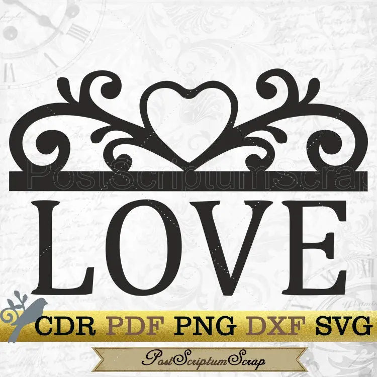 Love wedding SVG bride clipart cut heart family valentine silhouette anniversary party PostScriptum Scrap