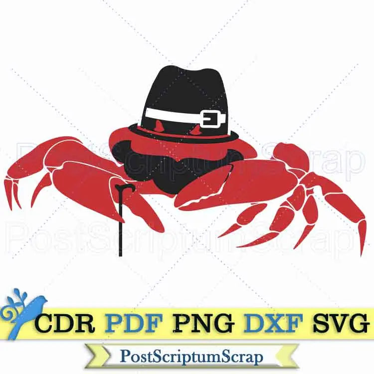 Man Crab svg clipart sea cute animal beach PostScriptum Scrap