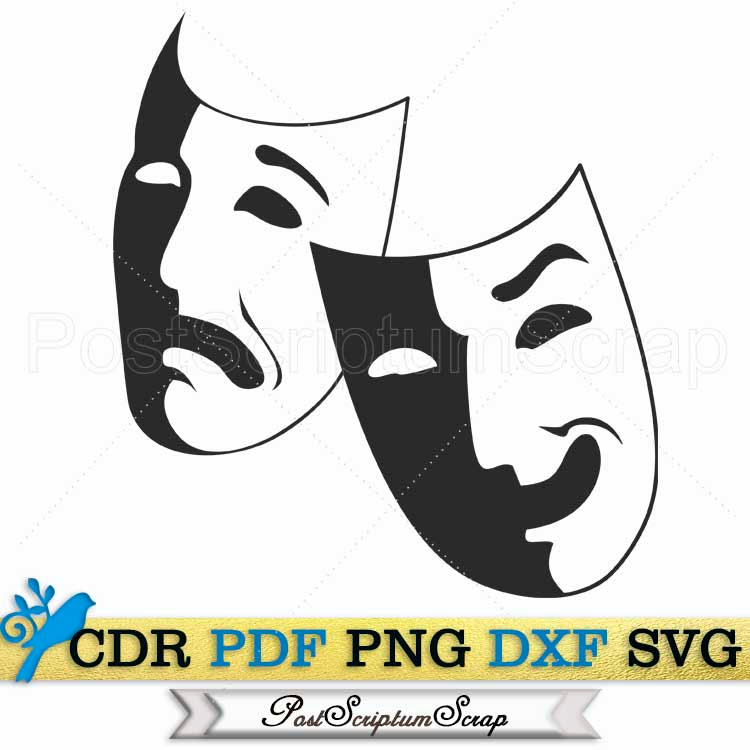 Theatre mask svg art drama