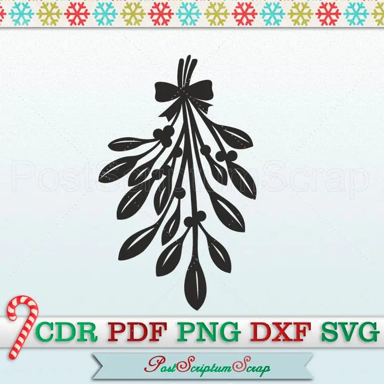 Mistletoe svg merry christmas vector winter clipart PostScriptum Scrap