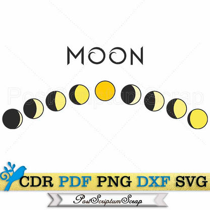 Moons svg galaxy crescent space clipart vector design celestial