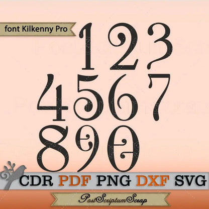 Numbers SVG Cricut calligraphy download wedding table PostScriptum Scrap