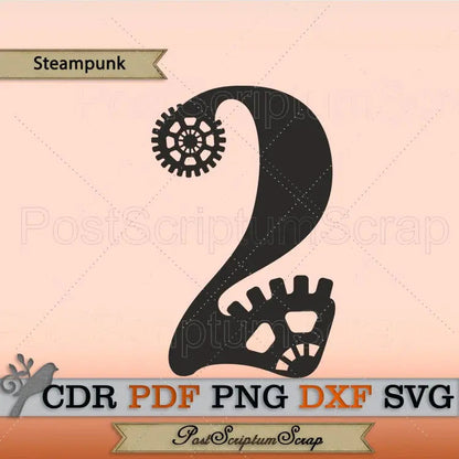 Numbers Steampunk clipart svg PostScriptum Scrap