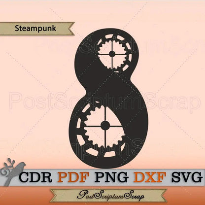 Numbers Steampunk clipart svg PostScriptum Scrap