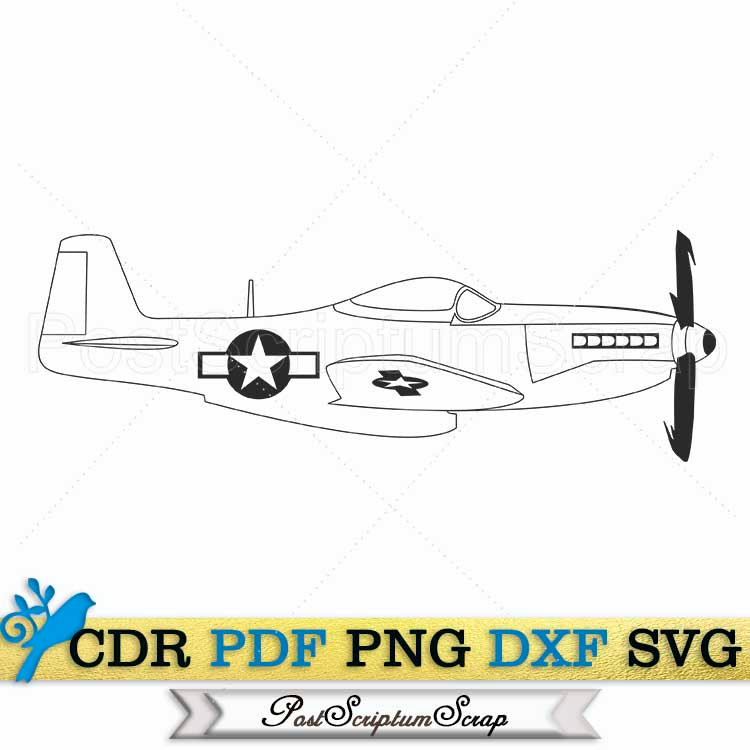 Aviation svg military North American P-51 Mustang