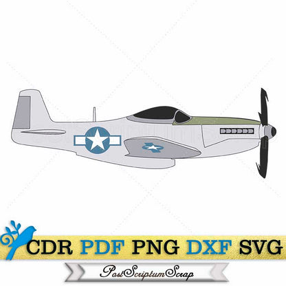 Aviation svg military North American P-51 Mustang