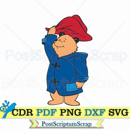 Paddington bear svg print png PostScriptum Scrap