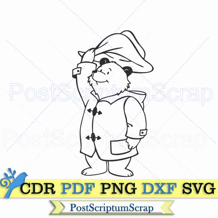 Paddington bear svg print png PostScriptum Scrap