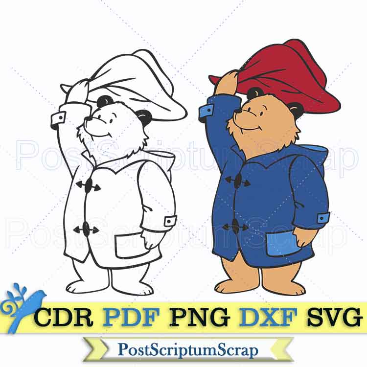 Paddington bear svg print png PostScriptum Scrap