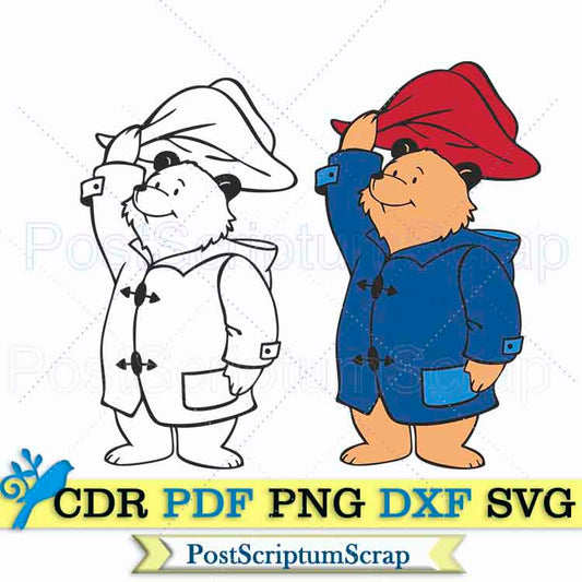 Paddington bear svg print png PostScriptum Scrap