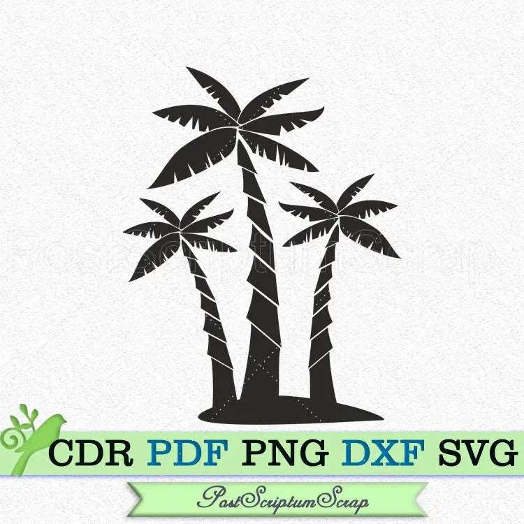 Palm tree svg beach tropical vacation files for cricut png PostScriptum Scrap