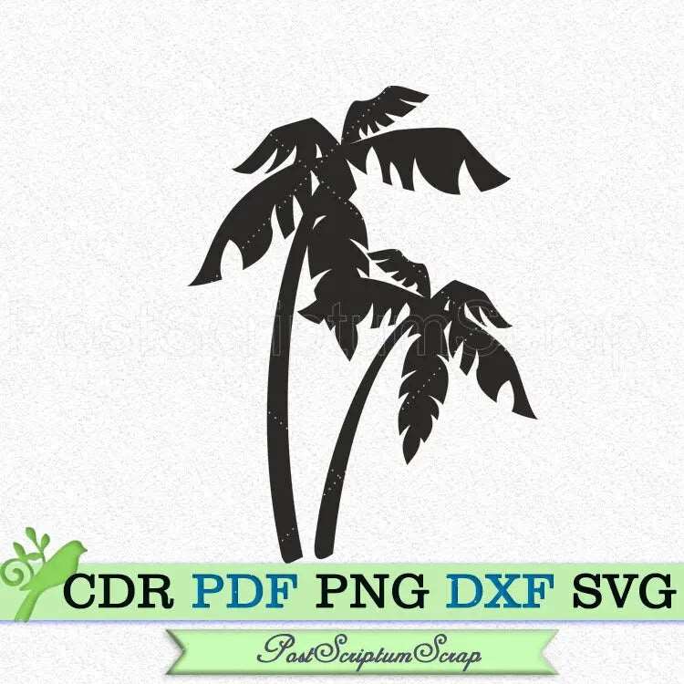 Palm tree svg beach tropical vacation files for cricut png PostScriptum Scrap