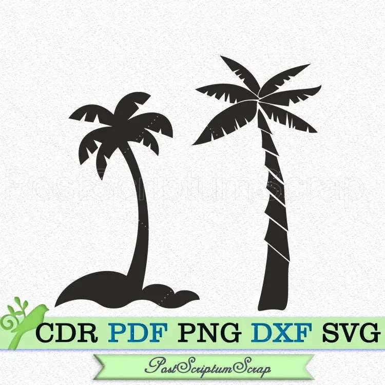 Palm tree svg beach tropical vacation files for cricut png PostScriptum Scrap