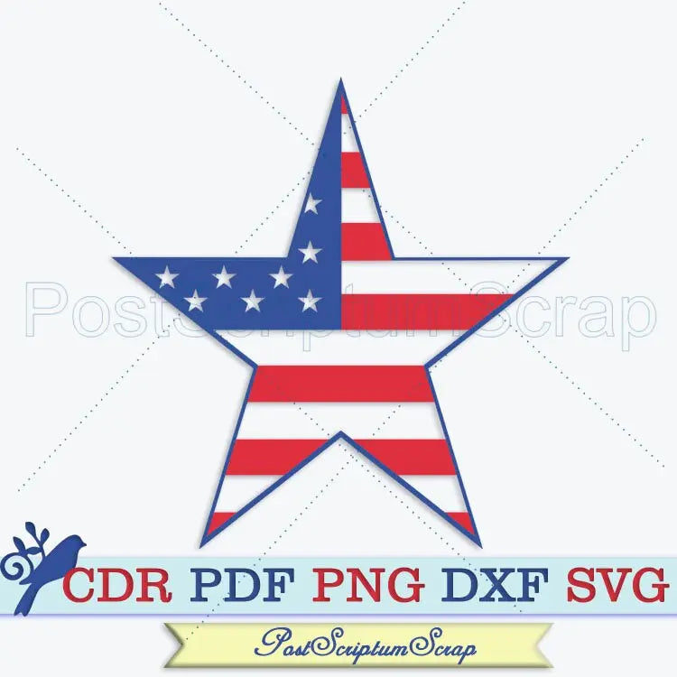 Patriotic star svg american flag july 4th usa military memorial army party freedom PostScriptum Scrap