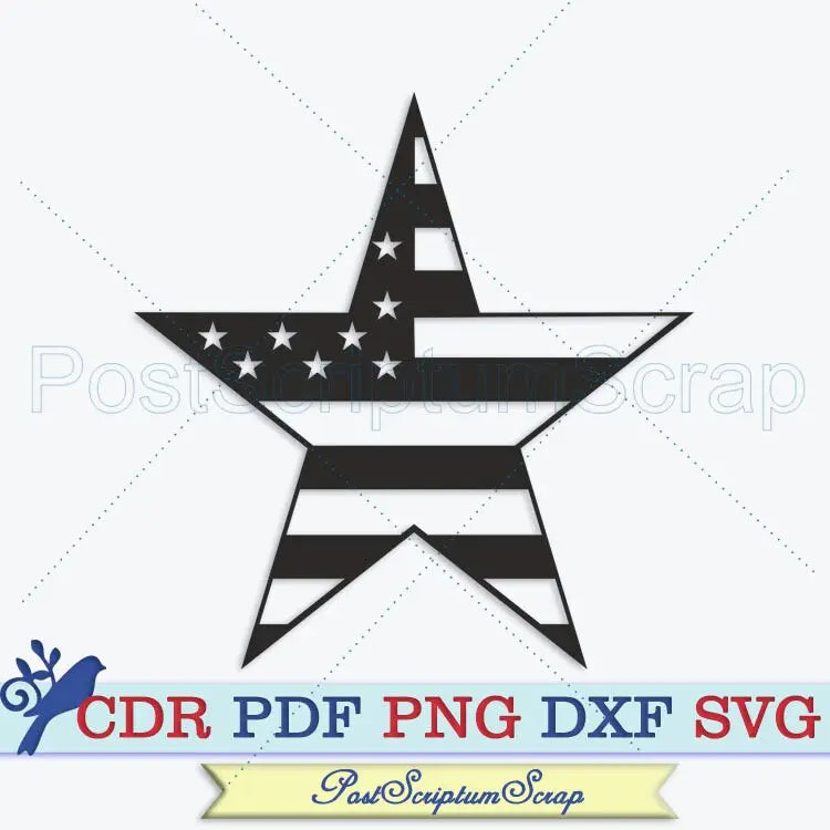 Patriotic star svg american flag july 4th usa military memorial army party freedom PostScriptum Scrap