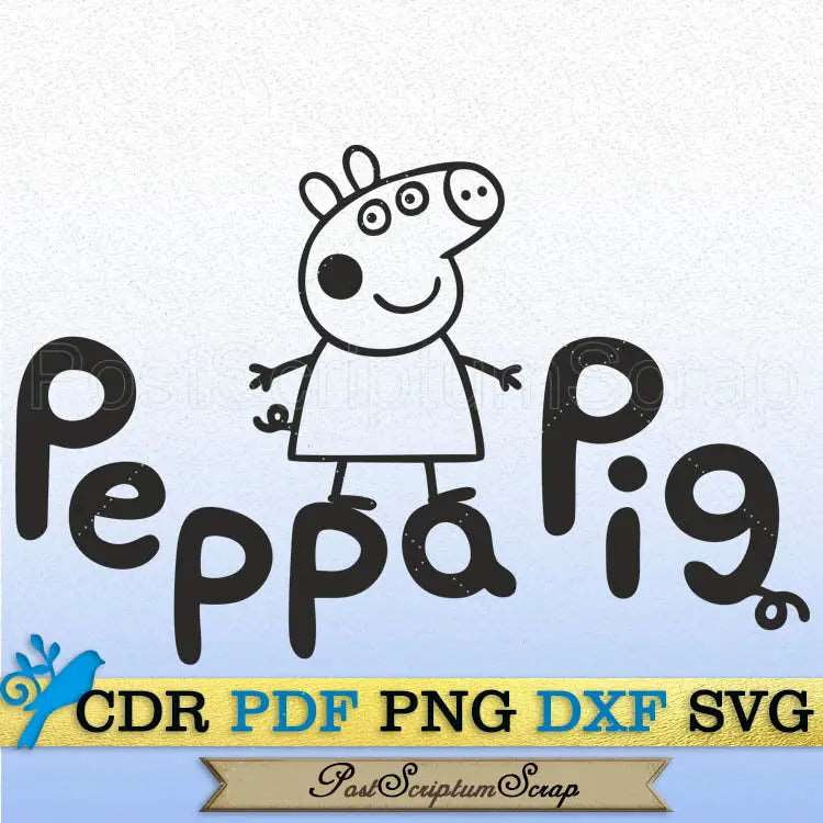 Peppa svg pig clipart printable png cute t shirt files for cricut design PostScriptum Scrap