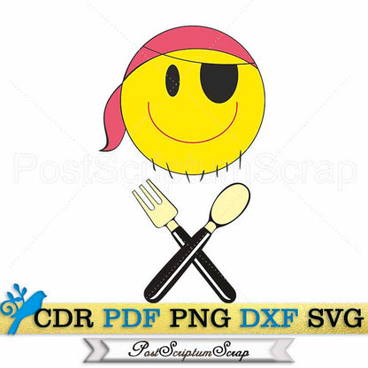 Pirate Smile face svg little flag now life grandpa