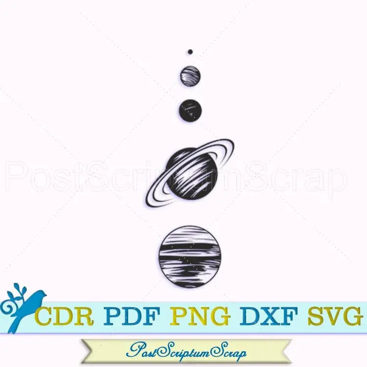 Planet svg galaxy space solar system sun earth saturn nasa silhouette clipart cut PostScriptum Scrap