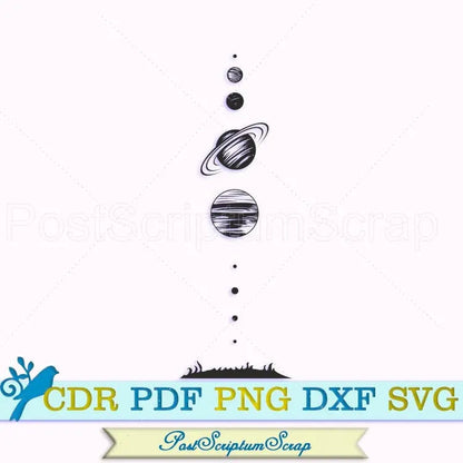 Planet svg galaxy space solar system sun earth saturn nasa silhouette clipart cut PostScriptum Scrap