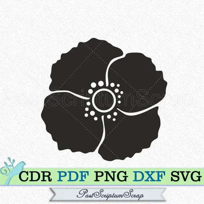 Poppy svg png flower silhouette PostScriptum Scrap