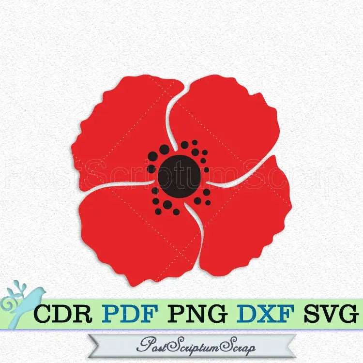 Poppy svg png flower silhouette PostScriptum Scrap