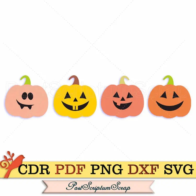 Pumpkin svg halloween fall cut clipart bundle PostScriptum Scrap