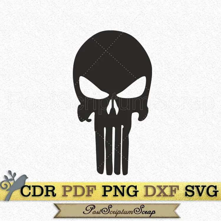 Punisher Skull svg clipart skeleton dxf cricut png PostScriptum Scrap