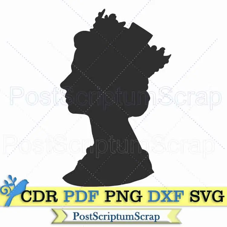 Queen Elizabeth svg crown england png cricut PostScriptum Scrap