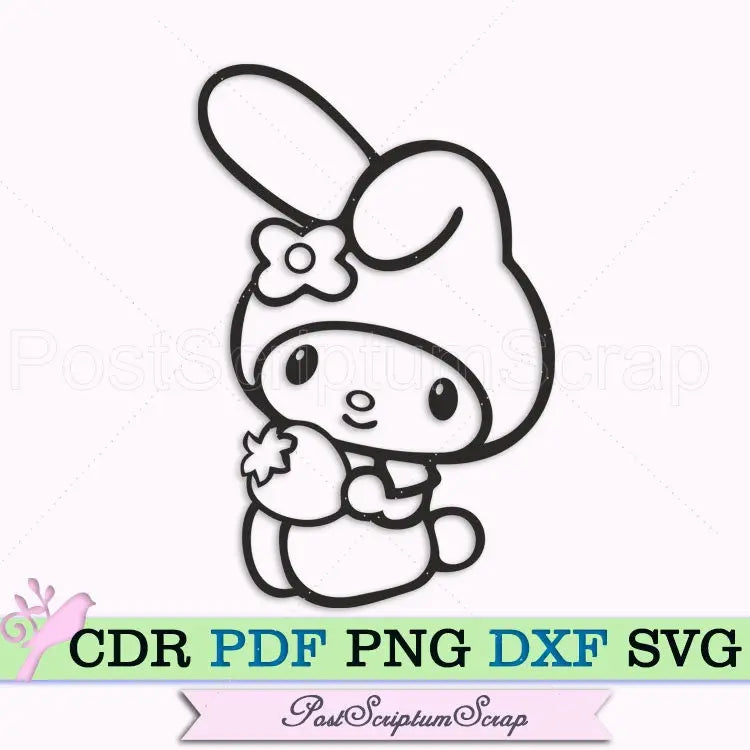 Rabbit Kawaii svg clipart cricut animal silhouette printable kids baby vector PostScriptum Scrap