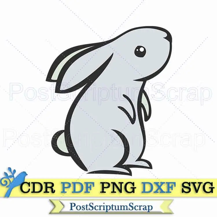 Rabbit easter svg clipart dxf silhouette cute animals PostScriptum Scrap